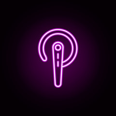 Poster - without wire earphone neon icon. Elements of technology set. Simple icon for websites, web design, mobile app, info graphics