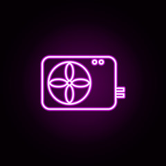 Poster - air conditioning neon icon. Elements of technology set. Simple icon for websites, web design, mobile app, info graphics