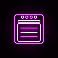 Poster - oven neon icon. Elements of technology set. Simple icon for websites, web design, mobile app, info graphics