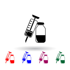 Poster - syringe with medicine multi color icon. elements of science set. simple icon for websites, web desig
