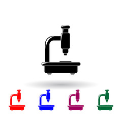 Poster - microscope multi color icon. Elements of science set. Simple icon for websites, web design, mobile app, info graphics