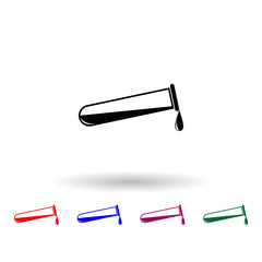 Poster - vial with liquid multi color icon. Elements of science set. Simple icon for websites, web design, mobile app, info graphics