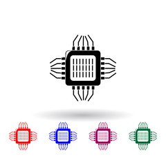 Aufkleber - chip multi color icon. Elements of science set. Simple icon for websites, web design, mobile app, info graphics