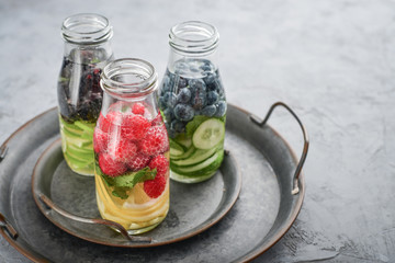 Wall Mural - Infused water with fresh fruits