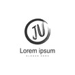 © Robani - Initial JU logo template with modern frame. Minimalist JU letter logo vector illustration