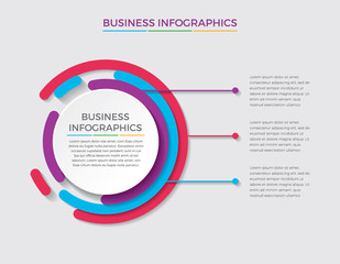 Fototapete - Infographic design vector and marketing icons can be used for workflow layout, diagram, annual report, web design.  Business concept with 3 options, steps or processes. - Vector 
