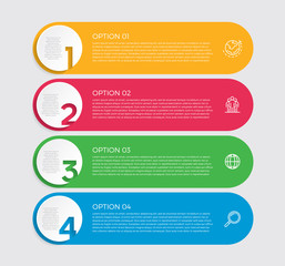 Fototapete - Infographic design vector and marketing icons can be used for workflow layout, diagram, annual report, web design.  Business concept with 4 options, steps or processes. - Vector 