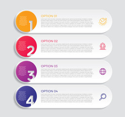 Fototapete - Infographic design vector and marketing icons can be used for workflow layout, diagram, annual report, web design.  Business concept with 4 options, steps or processes. - Vector 
