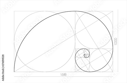 Fotografía Golden ratio geometric concept