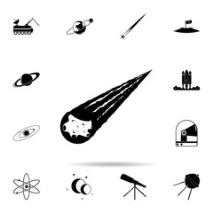 Poster - Comet icon. Universal set of space for website design and development, app development