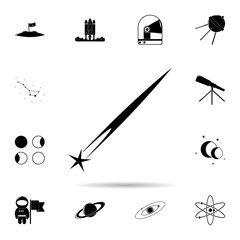 Poster - Falling star icon. Universal set of space for website design and development, app development