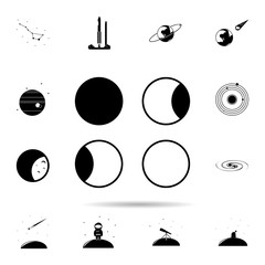 Poster - State of the moon icon. Universal set of space for website design and development, app development