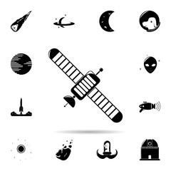 Poster - Artificial satellite icon. Universal set of space for website design and development, app development