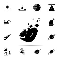 Poster - Meteorite icon. Universal set of space for website design and development, app development