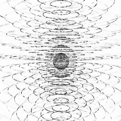 Poster - sphere particles. abstract 3d sphere made of points. futuristic technology style. sphere particles. 