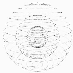 Poster - sphere particles. abstract 3d sphere made of points. futuristic technology style. sphere particles. 