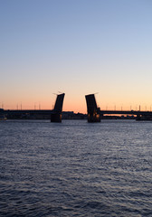 the alexander nevsky bridge at dawn.