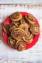 Cinnamon Roll Or Cinnamon Bun - Sweet Baked Dessert With Spices, Flour, Sugar And Butter.
