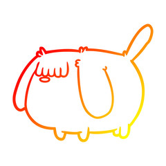 warm gradient line drawing cute funny dog