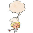 © lineartestpilot - cartoon chef and thought bubble in grunge texture pattern style