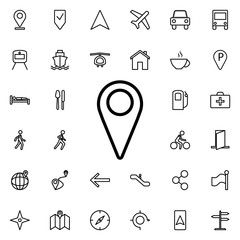 Aufkleber - Pin navigator icon. Universal set of navigation for website design and development, app development