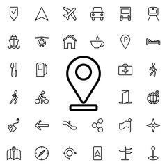 Aufkleber - Pin on line icon. Universal set of navigation for website design and development, app development