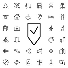 Aufkleber - Tag checked icon. Universal set of navigation for website design and development, app development