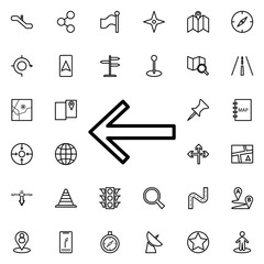 Aufkleber - Arrow to left icon. Universal set of navigation for website design and development, app development