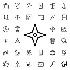 Aufkleber - Four-pointed star icon. Universal set of navigation for website design and development, app development