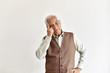© ARTFULLY-79 - Confusing and forgetful elderly asian man with thinking gesture, Alzheimer's disease, Dementia cognitive brain problem in old pensioner, Senior healthcare concept.