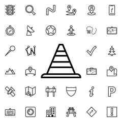 Aufkleber - Road cone icon. Universal set of navigation for website design and development, app development