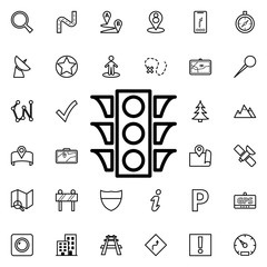 Poster - Traffic light icon. Universal set of navigation for website design and development, app development