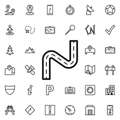 Aufkleber - Zigzag road icon. Universal set of navigation for website design and development, app development