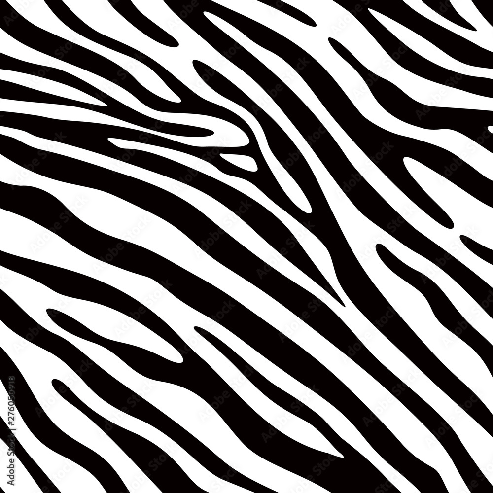 Zebra print seamless pattern. Wild animal texture. Striped black and ...