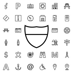 Aufkleber - Shield icon. Universal set of navigation for website design and development, app development