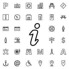 Poster - Information character icon. Universal set of navigation for website design and development, app development