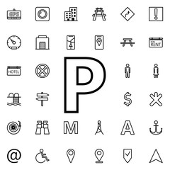 Aufkleber - Parking sign icon. Universal set of navigation for website design and development, app development