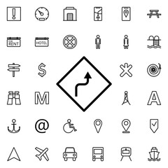 Poster - Railway icon. Universal set of navigation for website design and development, app development
