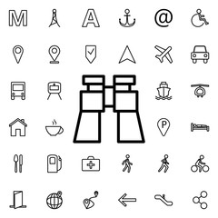 Aufkleber - Binoculars icon. Universal set of navigation for website design and development, app development