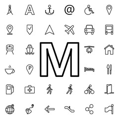 Aufkleber - Metro sign icon. Universal set of navigation for website design and development, app development