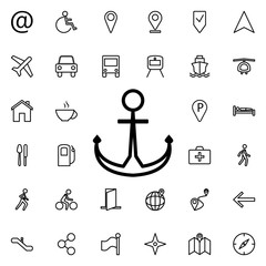 Aufkleber - Anchor icon. Universal set of navigation for website design and development, app development