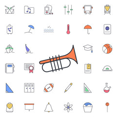 Aufkleber - Trombone icon. Universal set of web for website design and development, app development