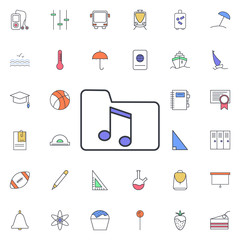 Aufkleber - Folder with music icon. Universal set of web for website design and development, app development