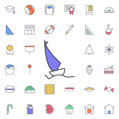 Aufkleber - Sailboat icon. Universal set of web for website design and development, app development