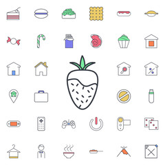 Aufkleber - Strawberry icon. Universal set of web for website design and development, app development