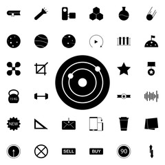Poster - solar system icon. Universal set of web for website design and development, app development