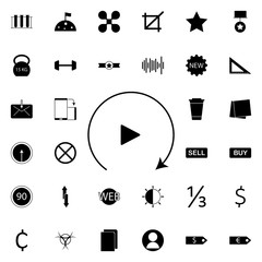 Poster - repeat track icon. Universal set of web for website design and development, app development
