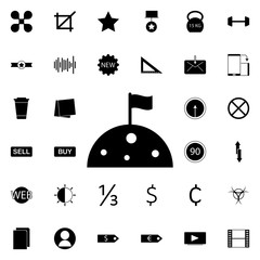 Poster - moon and flag icon. Universal set of web for website design and development, app development