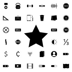 Aufkleber - five-pointed star icon. Universal set of web for website design and development, app development