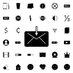 Aufkleber - the envelope icon. Universal set of web for website design and development, app development